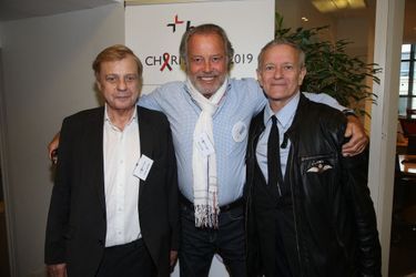 Francis Huster, Jacques Spiesser et Michel Leeb lors de la 15e édition du Charity Day organisé par Aurel BGC en mémoire des victimes du 11 septembre 2001, à Paris le 11 septembre 2019 