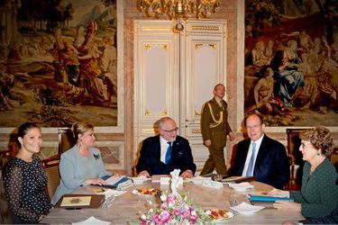 Victoria de Suède, Maria-Teresa de Luxembourg, Albert II de Monaco et Margriet des Pays-Bas à Luxembourg, le 15 octobre 2015