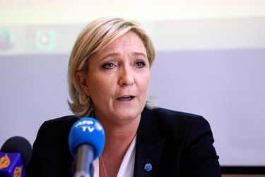 Marine Le Pen lors d&#039;une conférence de presse donnée à Beyrouth, au Liban.