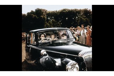 En voiture à Windsor, avec Anne et Charles en 1957