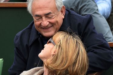 DSK et Myriam L&#039;Aouffir dans les tribunes de Roland Garros en 2013.