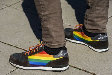 Première Gay pride dans les rues de Pristina, capitale du Kosovo, le 10 octobre 2017.