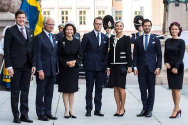La famille royale de Suède avec le président du Parlement Andreas Norlén à Stockholm, le 10 septembre 2019