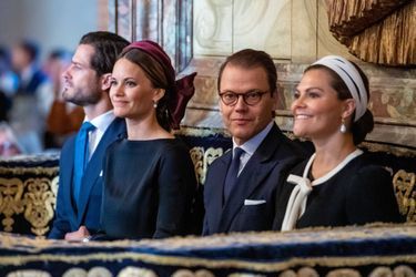 Les princesses Sofia et Victoria et les princes Carl Philip et Daniel de Suède dans la cathédrale de Stockholm, le 10 septembre 2019