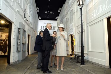 La reine Mathilde de Belgique au musée Polin à Varsovie, le 14 octobre 2015