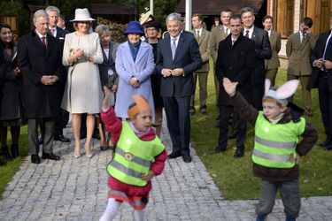 La reine Mathilde et le roi Philippe de Belgique à Varsovie, le 14 octobre 2015
