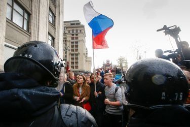 Manifestation d'opposants à Moscou, le 7 octobre 2017.
