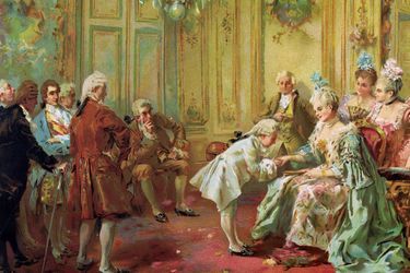 Le jeune Wolfgang Mozart chez Madame de Pompadour, par Vicente Garcia de Paredes (détail)