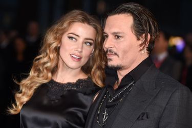Amber Heard et Johnny Depp à Londres le 11 octobre 2015