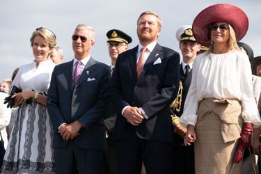 Les reines Mathilde de Belgique et Maxima des Pays-Bas avec le roi Willem-Alexander des Pays-Bas et le roi des Belges Philippe à Terneuzen, le 31 août 2019