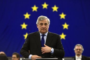 Antonio Tajani, mardi soir, après sa victoire.