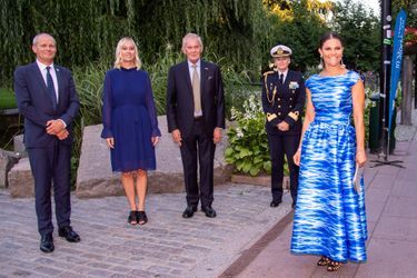 La princesse Victoria de Suède dans une robe "hommage à la mer" à Stockholm, le 27 août 2019
