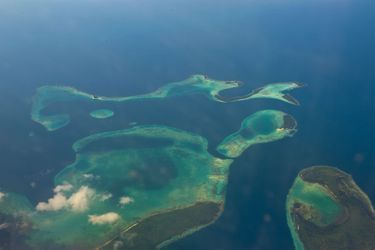 Vue aérienne des îles Salomon.