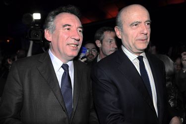 François Bayrou et Alain Juppé ensemble en mars 2014.