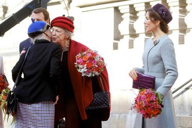 La reine Margrethe II de Danemark et les princesses Benedikte et Mary à Copenhague, le 3 octobre 2017