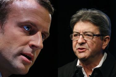 Emmanuel Macron et Jean-Luc Mélenchon (montage)