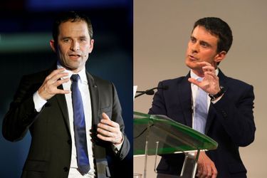 Benoît Hamon à Paris en décembre et Manuel Valls en janvier à Paris.