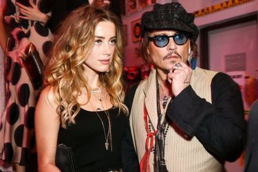 Amber Heard et Johnny Depp à Los Angeles, le 12 janvier 2016.