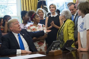 Donald et Ivanka Trump à la Maison Blanche, le 25 septembre 2017.