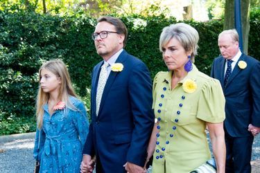 La princesse Laurentien, le prince Constantijn des Pays-Bas et leur plus jeune fille aux funérailles de la princesse Christina à La Haye, le 22 juin 2019