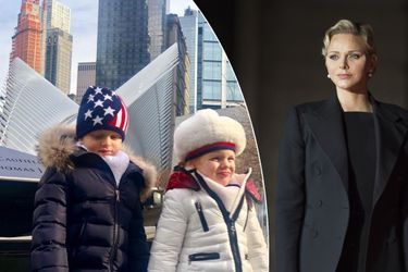 Le prince Jacques et la princesse Gabriella de Monaco à New York, en janvier 2019. A droite: la princesse Charlène, le 10 novembre 2018