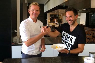Christophe Michalak et Ryan Squires, chef du restaurant Esquire, à Brisbane.