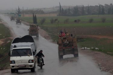 Un véhicule américain près de Minbej, en Syrie, le 30 décembre 2018.