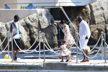 Kylie Jenner, Travis Scott, leur fille Stormi et Corey Gamble à Antibes le 14 août 2019
