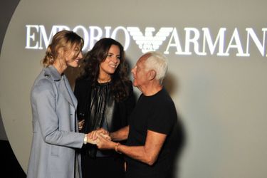 Beatrice Borromeo-Casiraghi avec Giorgio Armani à la Fashion Week de Milan, le 25 septembre 2015