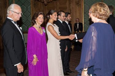 La princesse Victoria de Suède avec la famille royale, à Stockholm le 22 septembre 2017