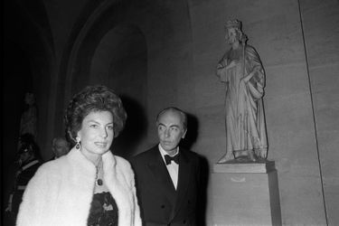 André et Liliane Bettencourt au Château de Versailles le 28 novembre 1973. 