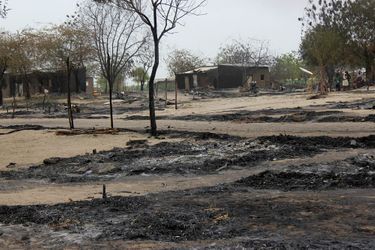 La ville de Baga dévastée par les flammes. 