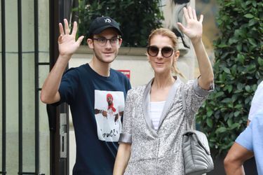 Céline Dion et son fils aîné René-Charles à Paris, en juillet 2017. 