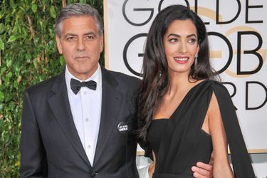 George et Amal Clooney sur le tapis rouge des Golden Globes le 11 janvier à Los Angeles 