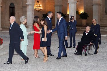 L'ex-reine Sofia, la reine Letizia et le roi Felipe VI d'Espagne à Palma de Majorque, le 7 août 2019
