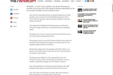 Capture d&#039;écran du site The Intercept