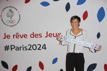 Céline Dumerc à la soirée de lancement de la campagne de mobilisation autour de la candidature de Paris aux jeux Olympiques de 2024