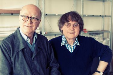 Wolinski et Cabu, dans les locaux de « Charlie Hebdo », en juin 2012. 