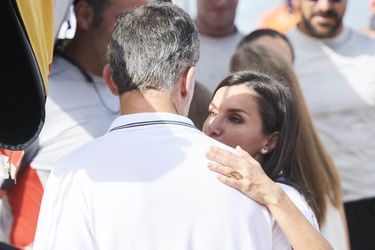 La reine Letizia et le roi Felipe VI d'Espagne à Palma de Majorque le 1er août 2019