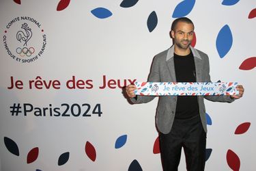 Tony Parker à la soirée de lancement de la campagne de mobilisation autour de la candidature de Paris aux jeux Olympiques de 2024
