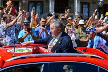 Eddy Merckx au départ du Tour à Bruxelles, le 6 juillet.&nbsp;