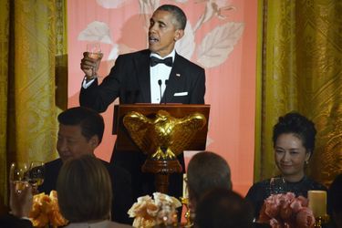 Barack Obama durant le dîner d'Etat à la Maison Blanche