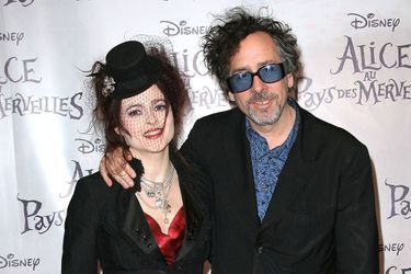 Helena Bonham Carter et Tim Burton à la première du film &quot;Alice au pays des merveilles&quot; en mars 2010 à Paris