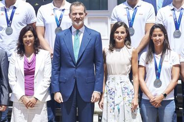 La reine Letizia et le roi Felipe VI au Palais de Zarzuela à Madrid le 30 juillet 2019