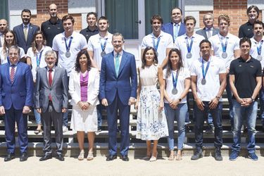 La reine Letizia et le roi Felipe VI au Palais de Zarzuela à Madrid le 30 juillet 2019