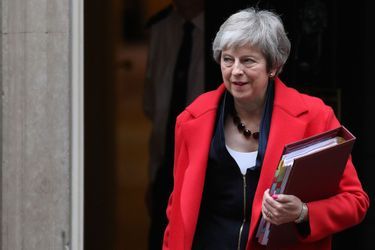 Theresa May quitte le 10 downing street, ce mercredi à Londres.