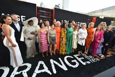 Le cast lors de la première d&#039;«Orange is the new black» à New York, le 25 juillet 2019.