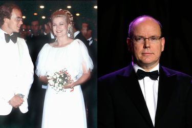 Le prince Albert le 21 novembre 2014 et aux côtés de sa mère la princesse Grace de Monaco le 8 août 1980 
