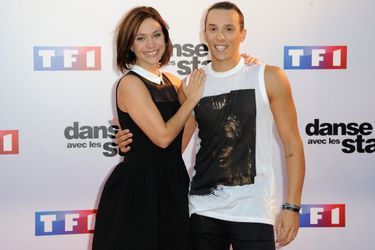 Nathalie Péchalat et Grégoire Lyonnet lors du lancement de la cinquième saison de Danse avec les stars, septembre 2014