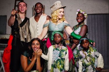 Madonna avec ses enfants en août 2017